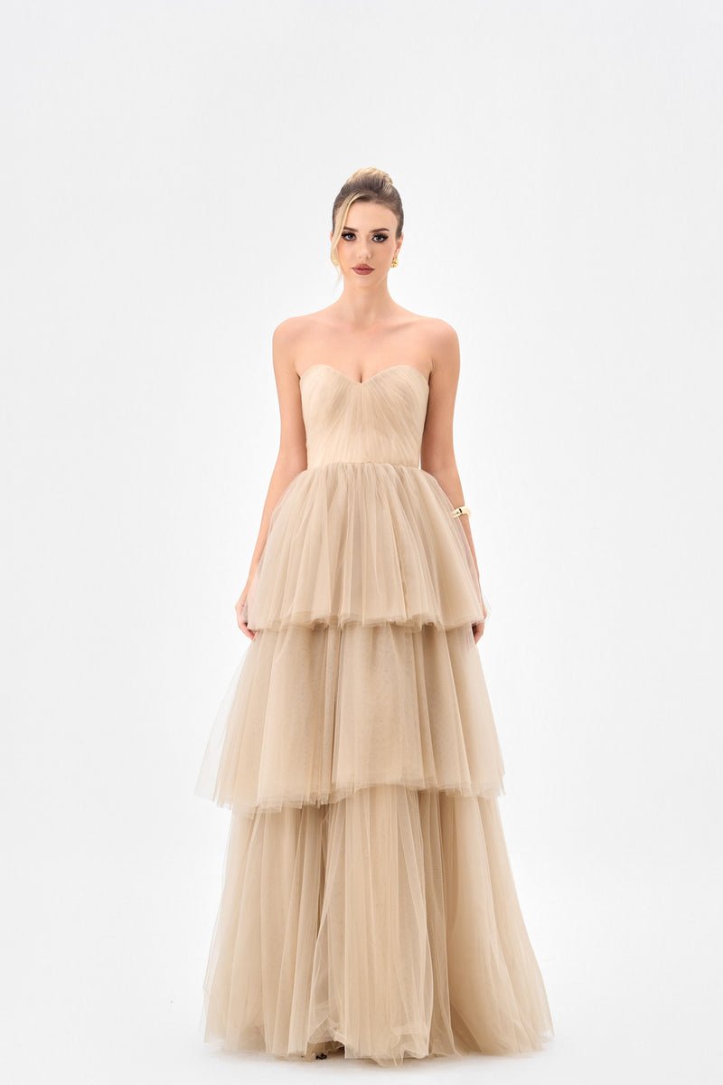 Nadya Tiered Tulle Gown - Dress - Bariano