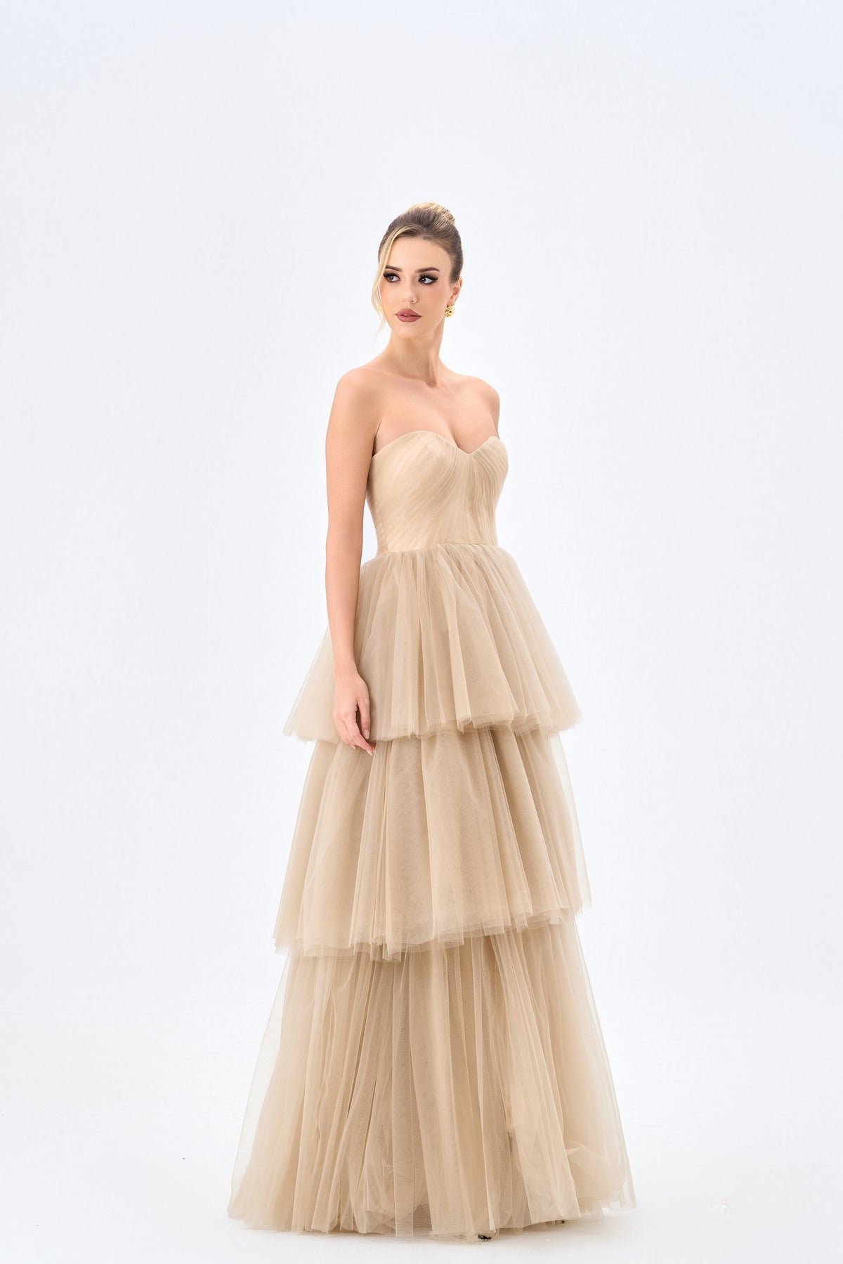 Nadya Tiered Tulle Gown - Dress - Bariano