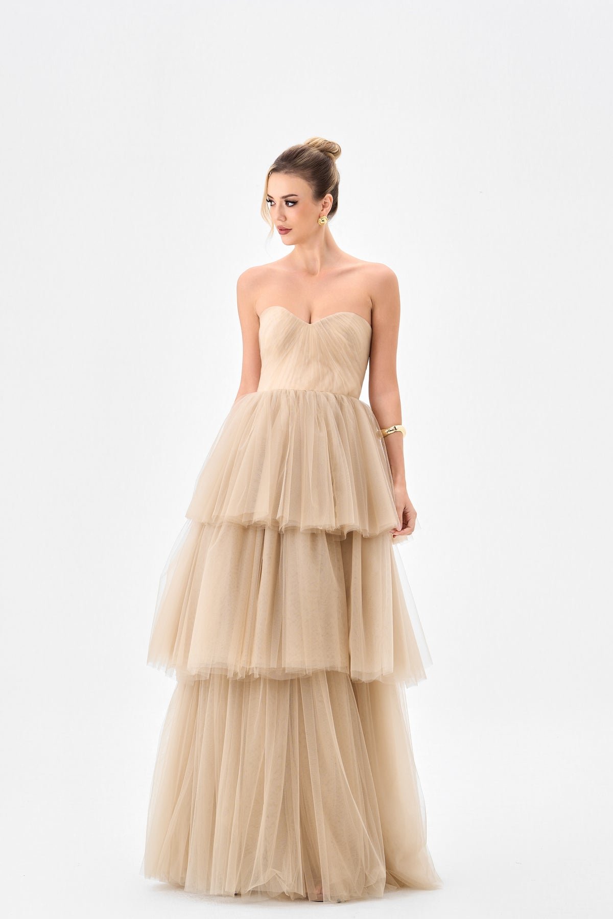 Nadya Tiered Tulle Gown - Dress - Bariano