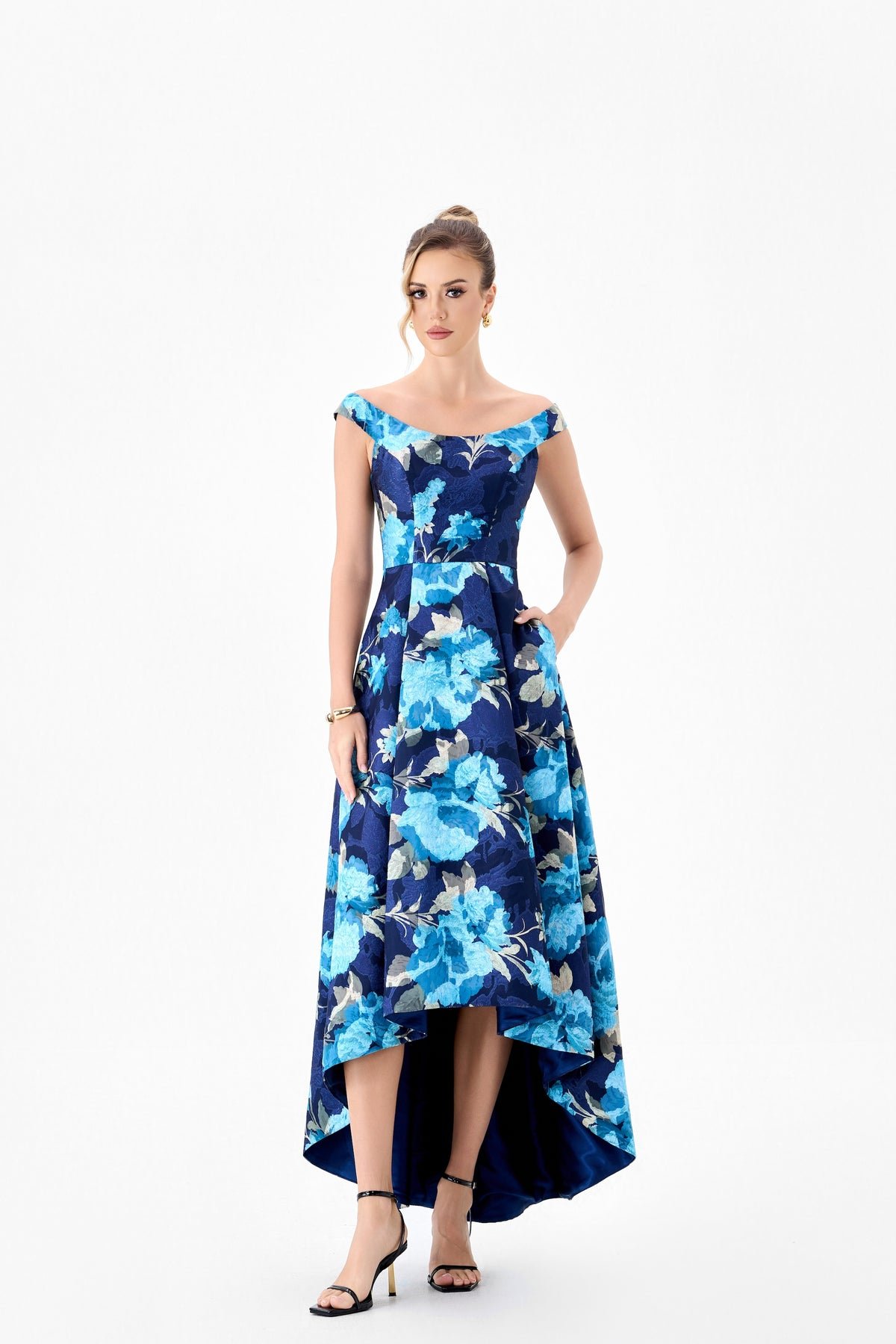 Abida Scoop Neck Hi-Low Dress - Dress - Bariano