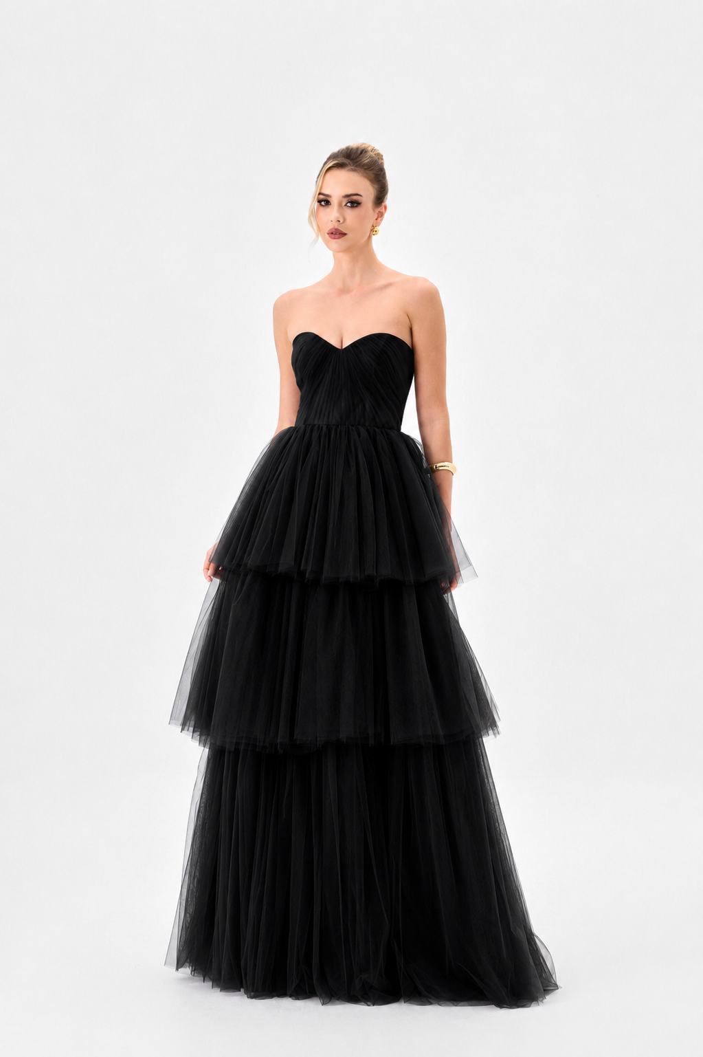 Nadya Tiered Tulle Gown - Dress - Bariano
