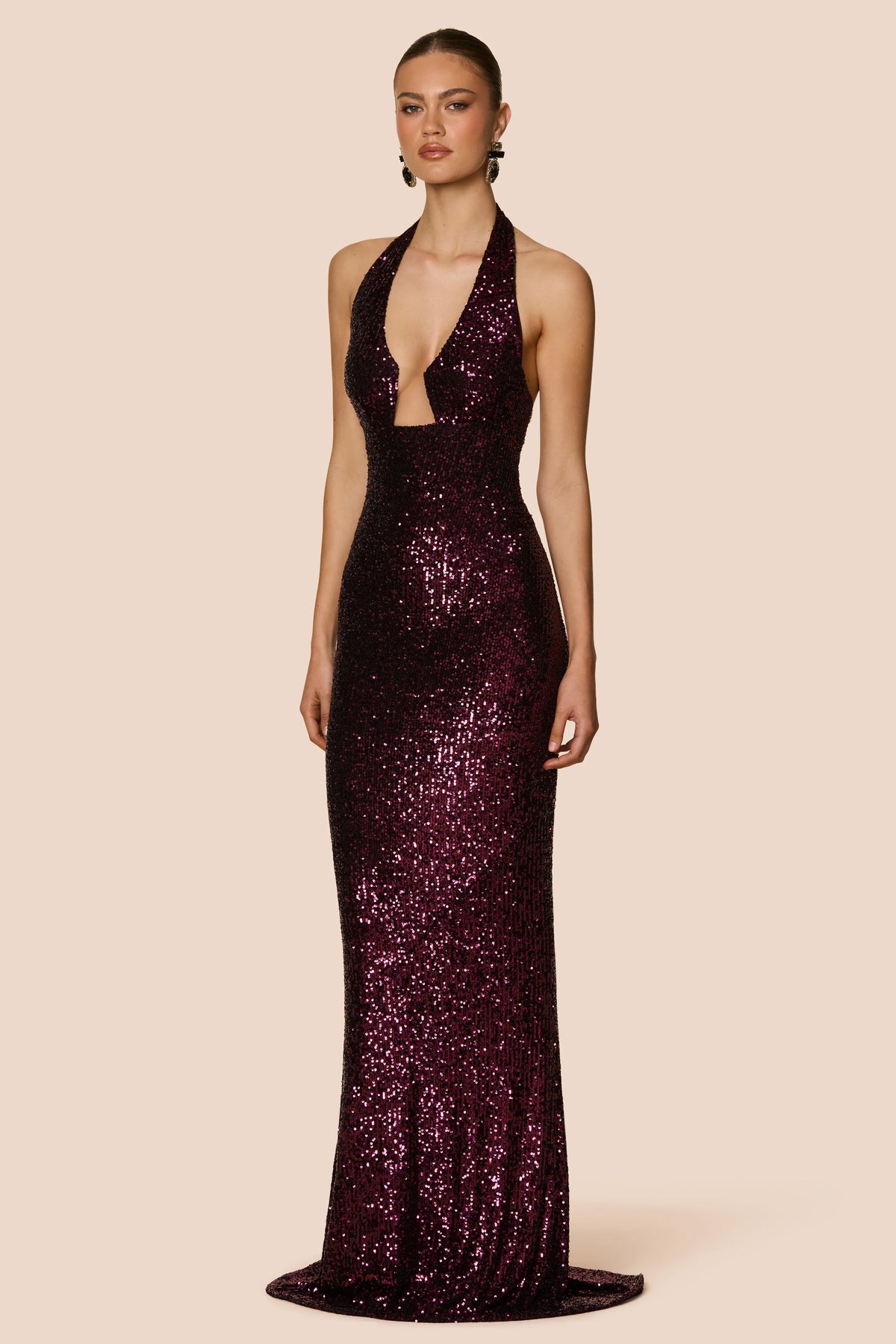 Diva Plunge Boysenberry - Dress - Nookie