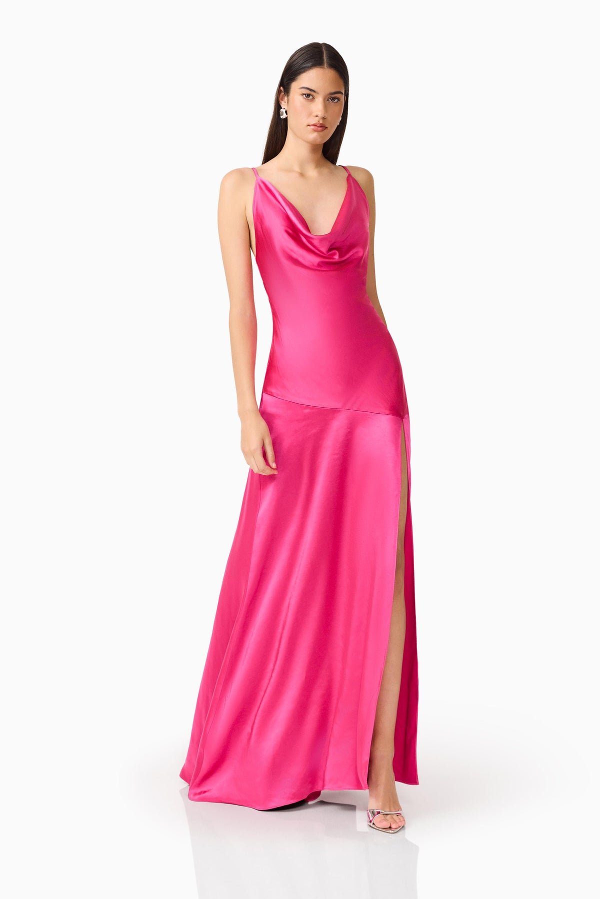 Erielle Cowl Neck Gown Fuchsia - Dress - Elliatt
