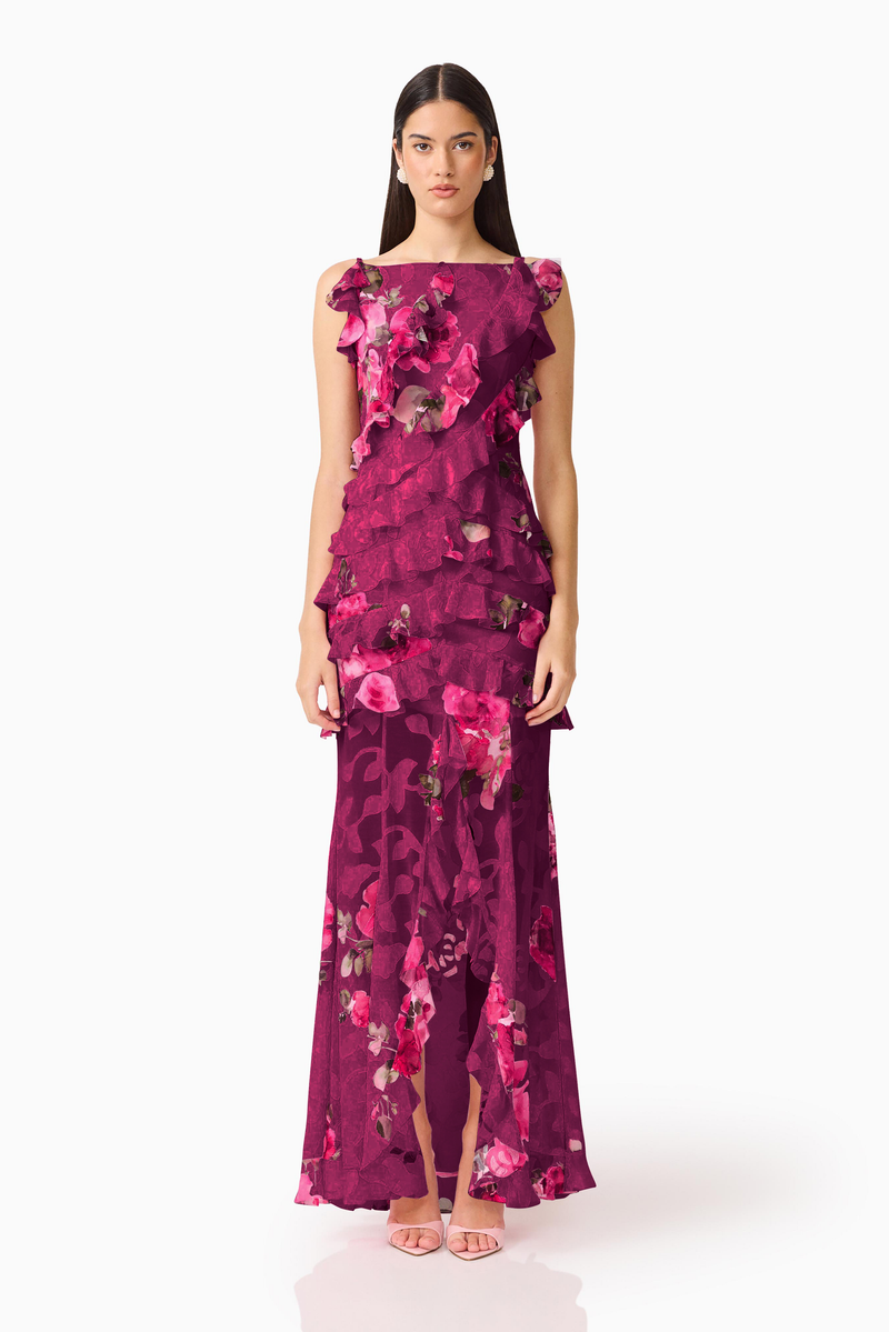 Eleanora Sleeveless Ruffle Gown - Dress - Elliatt