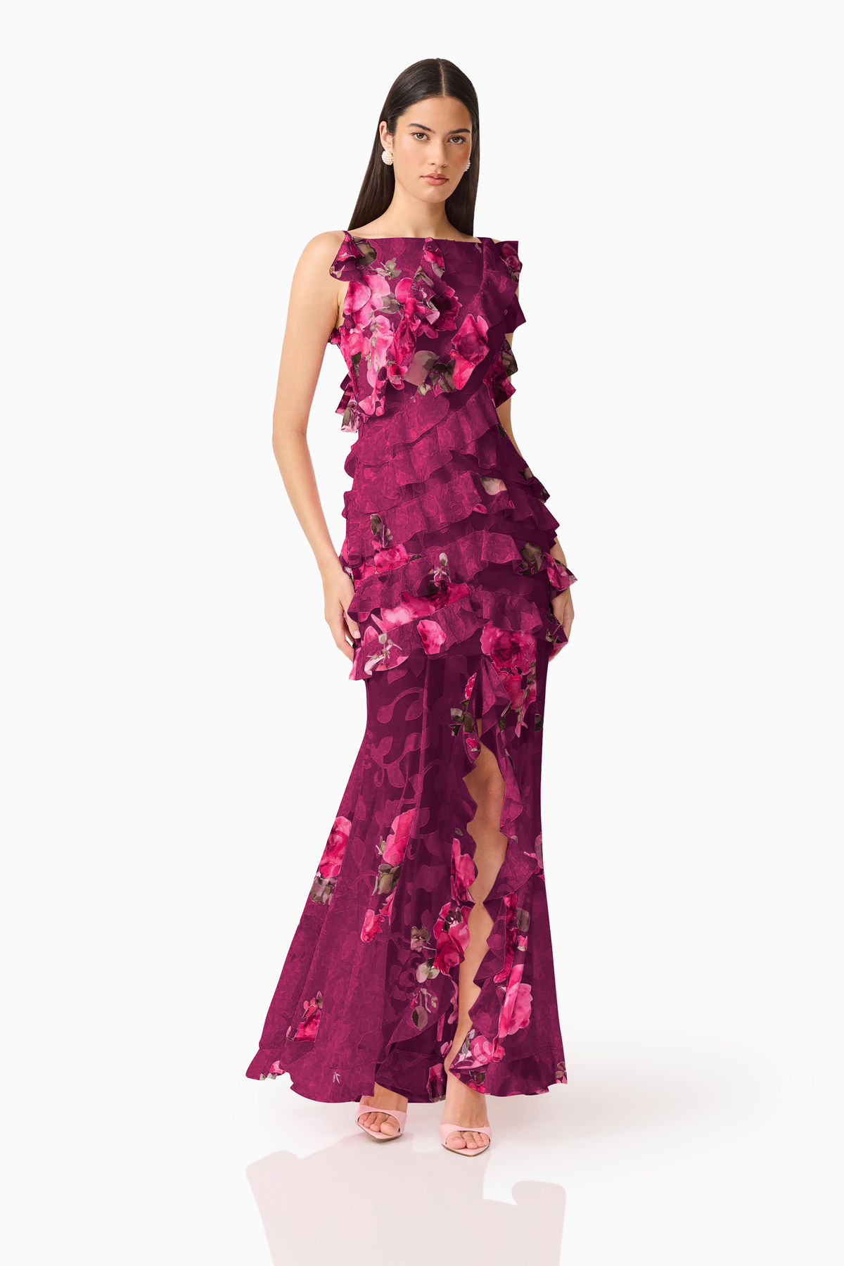 Eleanora Sleeveless Ruffle Gown - Dress - Elliatt