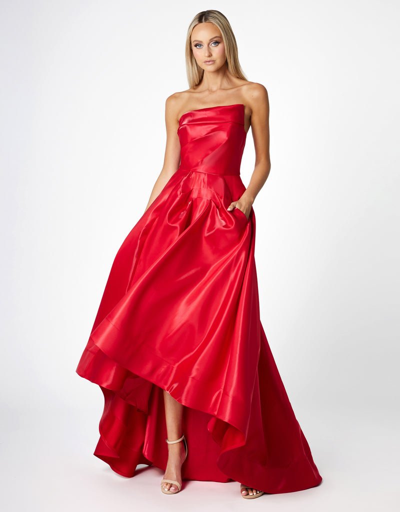 Odette Asymmetric Hi-Low Gown - Dress - Bariano