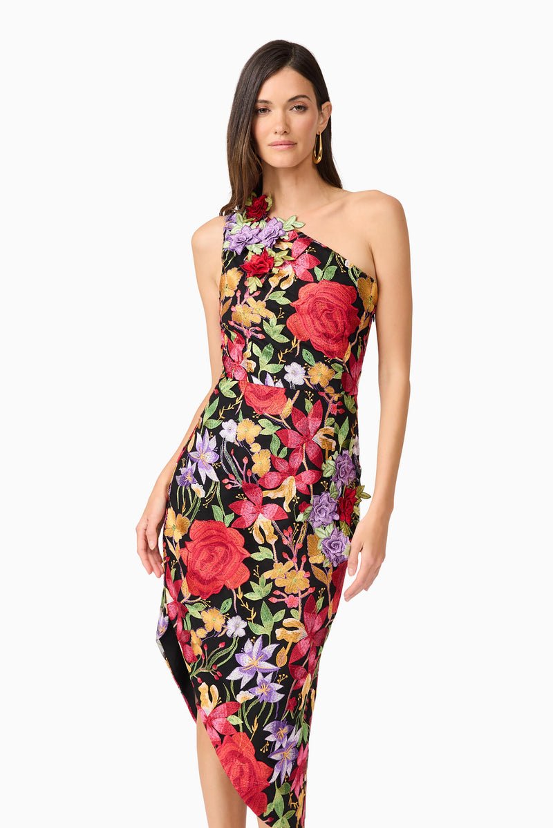 Talia Asymmetrical Midi Dress - Dress - Elliatt