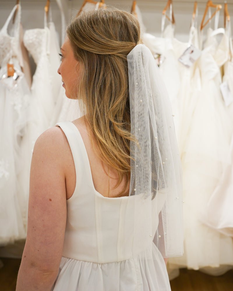 White Tulle And Pearl Party Veil - Giftware - Honey Fawn