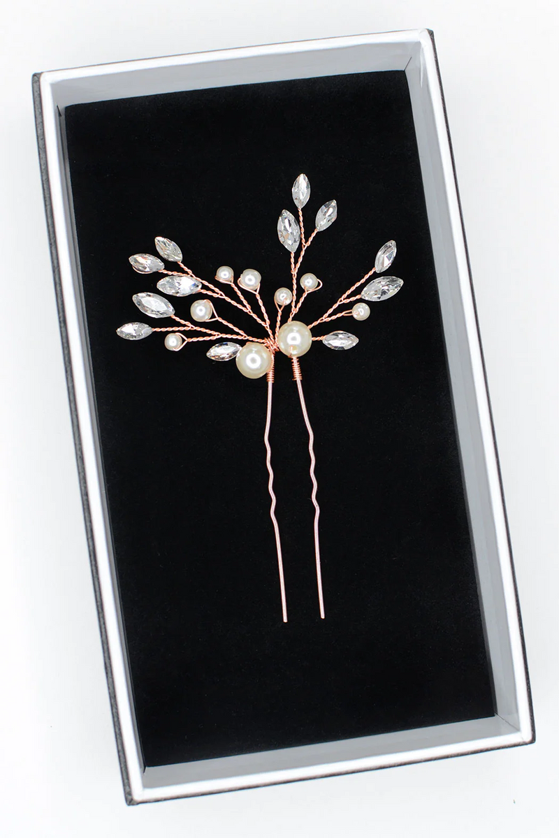 Talia Hair Pin Rose Gold - Jewellery - Windsor Bridal Jewellery