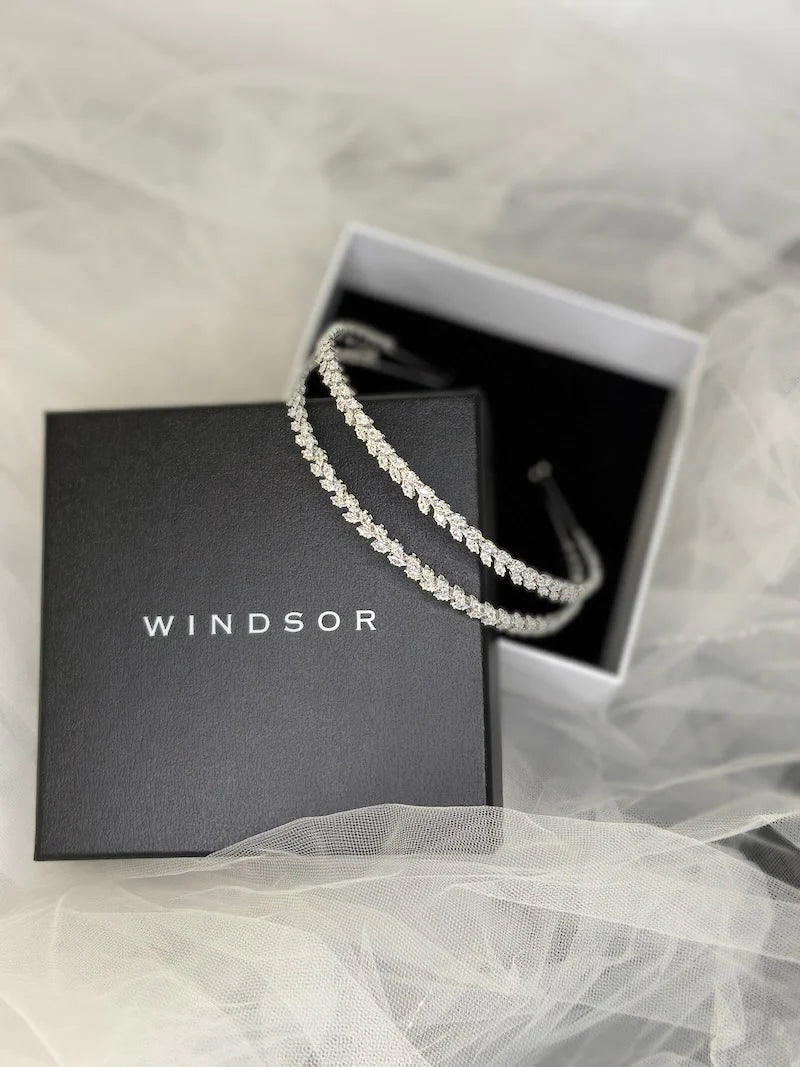 Hazel Double Two Row Headband Silver - Jewellery - Windsor Bridal Jewellery