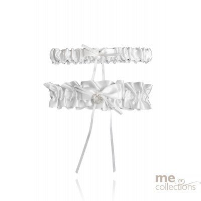 Ivory Garter With Satin And Heart - Double Set - Giftware - ME Collections